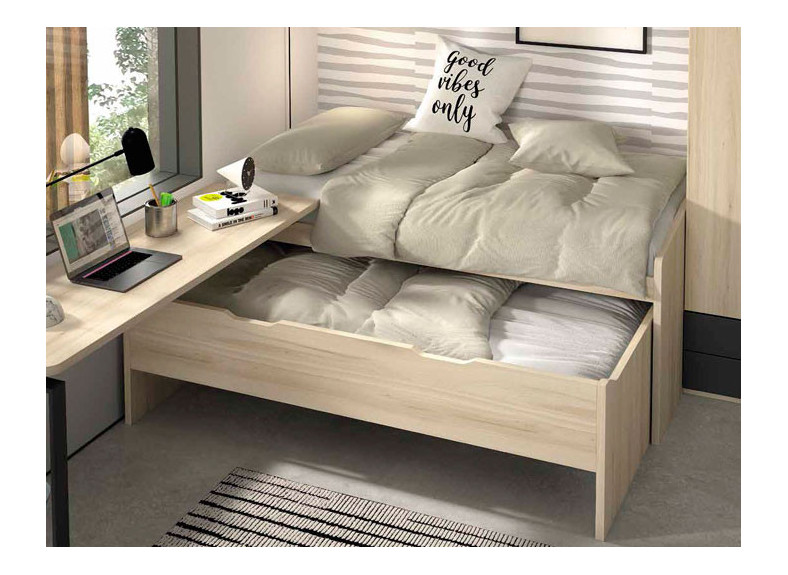 Cama nido compacta para habitaciones juveniles
