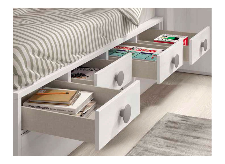 Cama nido con cajones de gran capacidad de almacenamiento