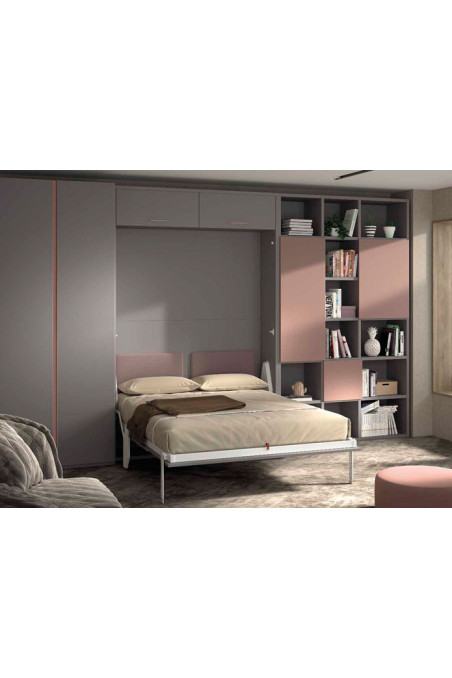 Dormitorio Moderno 101 con estantes y mesita de noche en Muebles Intermobel