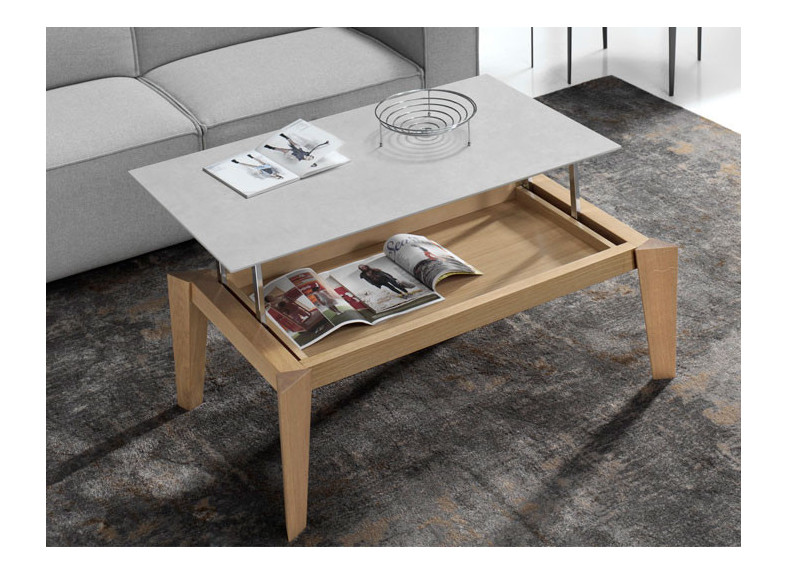 Mesa de centro con tapa elevable
