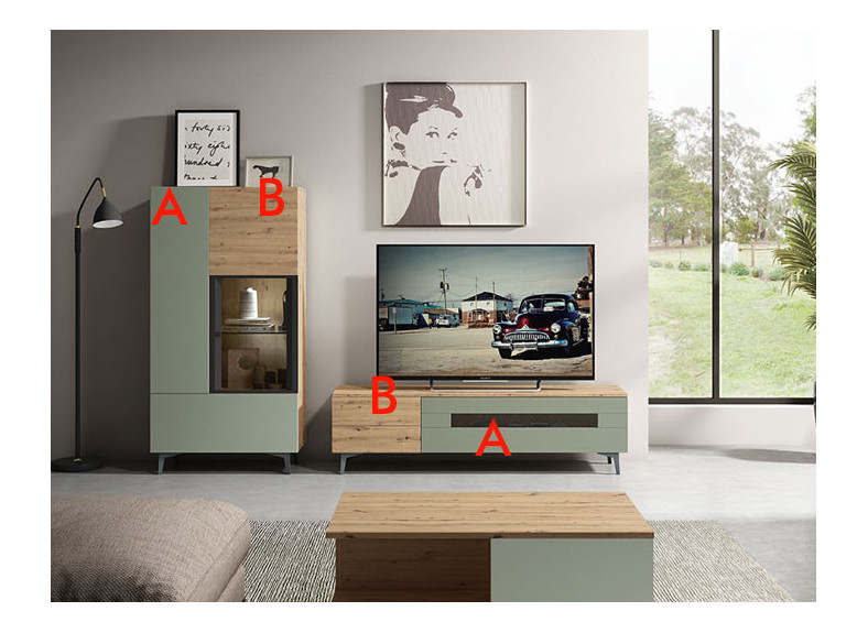 Mueble tv y vitrina
