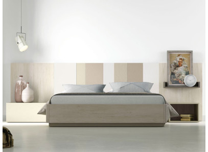 Dormitorio moderno con cabecero de madera en Intermobel