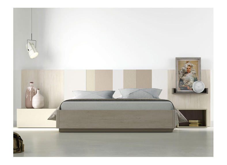 Dormitorio moderno con cabecero de madera en Intermobel Dormitorio moderno con cabecero de madera en Intermobel