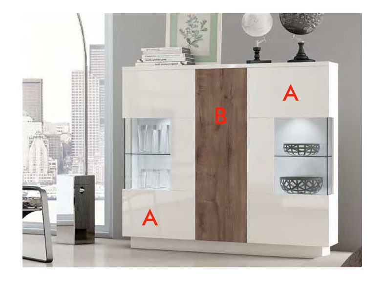 aparador con puertas cristal