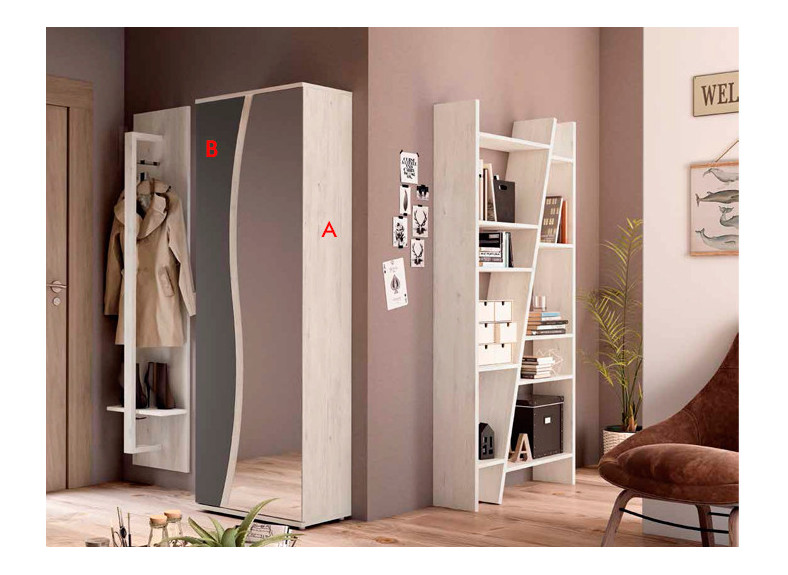 Zapatero con puerta con espejo en Muebles Valencia