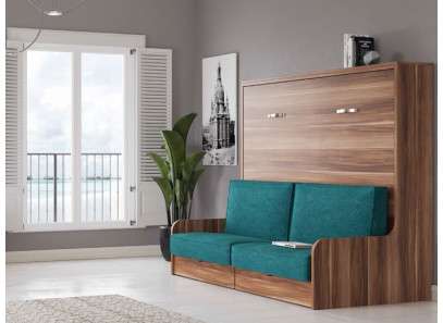Cama abatible horizontal con sofá