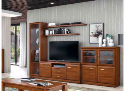 Salón con vitrina de estilo clásico