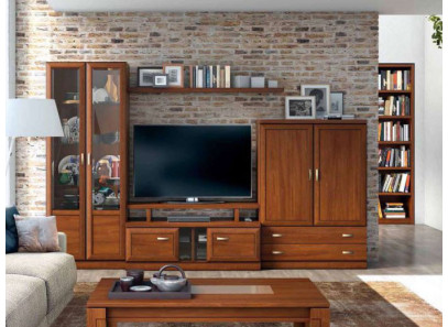 mueble tv con aparador y vitrina clásico en tu tienda de muebles en valencia