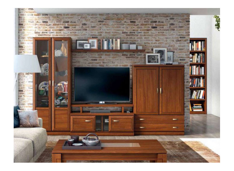 mueble tv con aparador y vitrina clásico en tu tienda de muebles en valencia