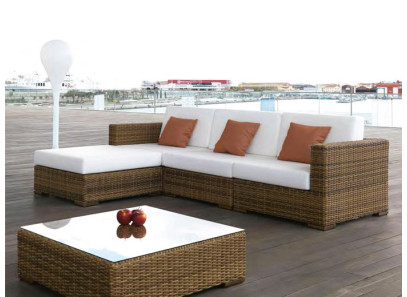 chaiselongue de rattan