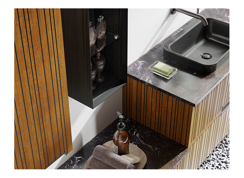 Mueble de baño de madera de pino en Muebles Intermobel (Valencia)