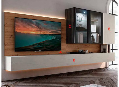 Salón moderno con panel vertical en Muebles en Valencia