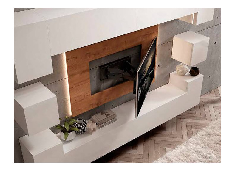 Mueble de TV con panel orientable para salón