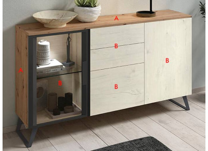 Aparador moderno de madera y metal