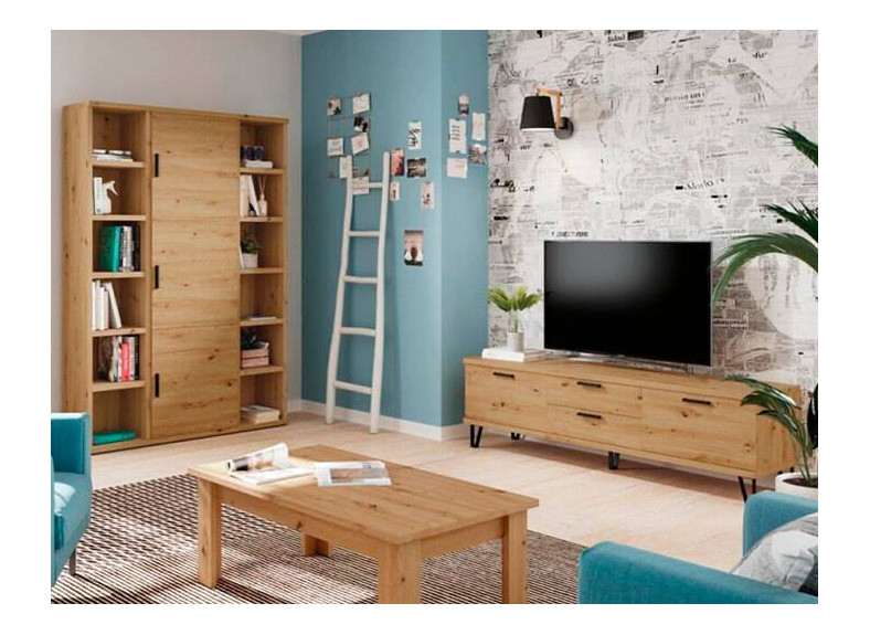 Salón moderno de madera natural en Valencia Salón moderno de madera natural en Valencia