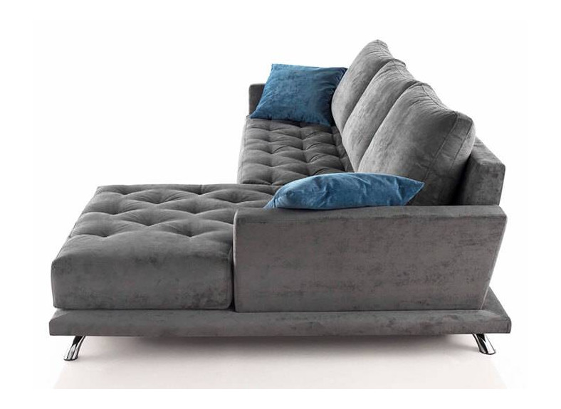 Sofá chaiselongue barato con patas metálicas altas