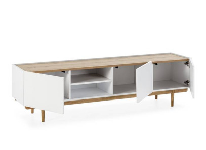 mueble tv color blanco-roble