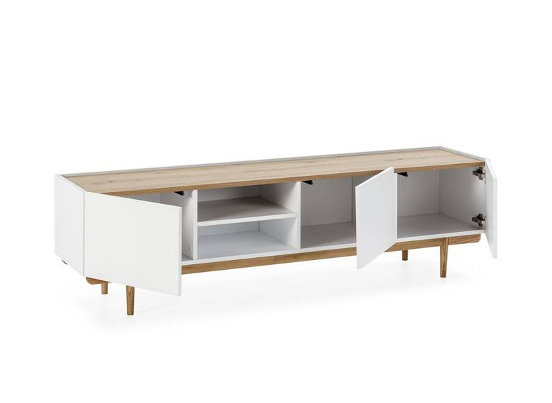 mueble tv color blanco-roble