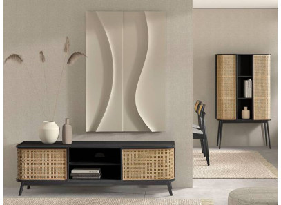 mueble tv negro