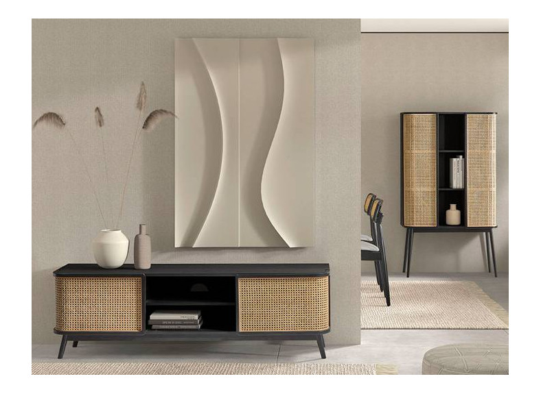 mueble tv negro