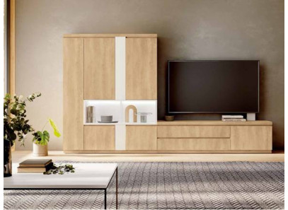 mueble tv con vitrina