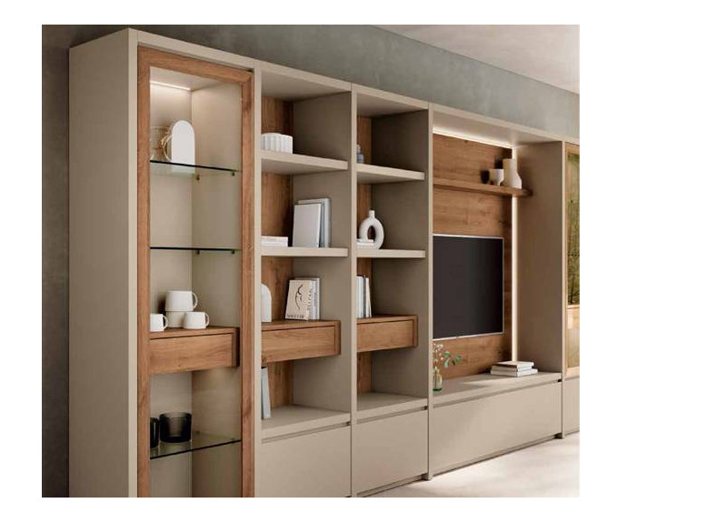 librería para comedor con vitrinas