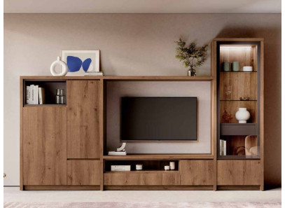 mueble tv con vitrina en tienda de muebles Valencia