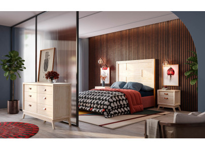 Composición de dormitorio en madera