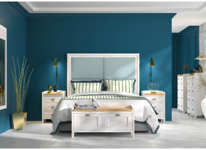 Composición de dormitorio de estilo mediterráneo