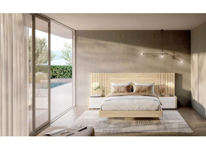 Composición de dormitorio con cabezal con luz en Valencia