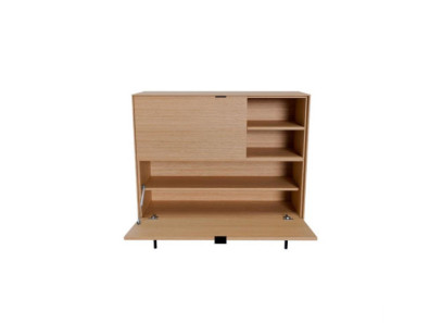 Consola zapatero para entradita de madera con patas metálicas