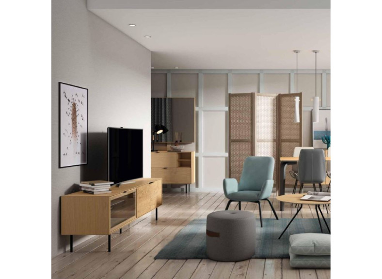 Mueble de tv moderno de madera con patas metálicas con entrega urgente en Valencia Mueble de tv moderno de madera con patas metálicas con entrega urgente en Valencia