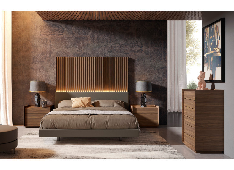 Dormitorio alistonado de chapa natural en Valencia Dormitorio alistonado de chapa natural en Valencia