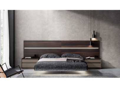 Conjunto de dormitorio elegante en chapa natural de madera en Valencia