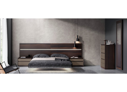 Conjunto de dormitorio elegante en chapa natural de madera en Valencia
