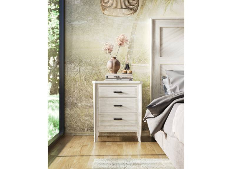 Dormitorios rústicos con cabecero y mesitas al mejor precio en Valencia, solo en Muebles Intermobel