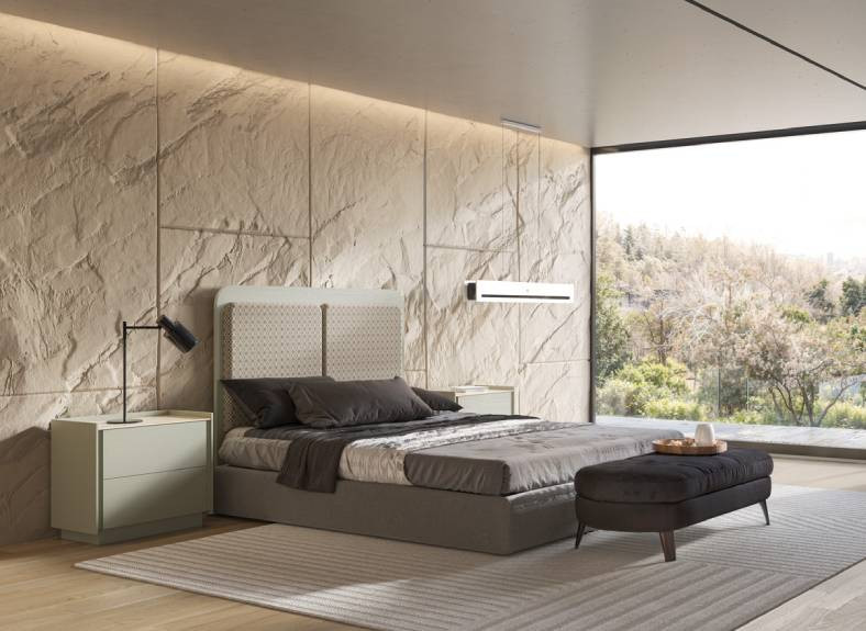 Dormitorio de matrimonio elegante en chapa de madera de calidad al mejor precio en Muebles Intermobel en Valencia