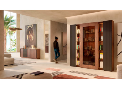 Librería con vitrina de madera Praga de Grupo Seys en Valencia, Muebles Intermobel