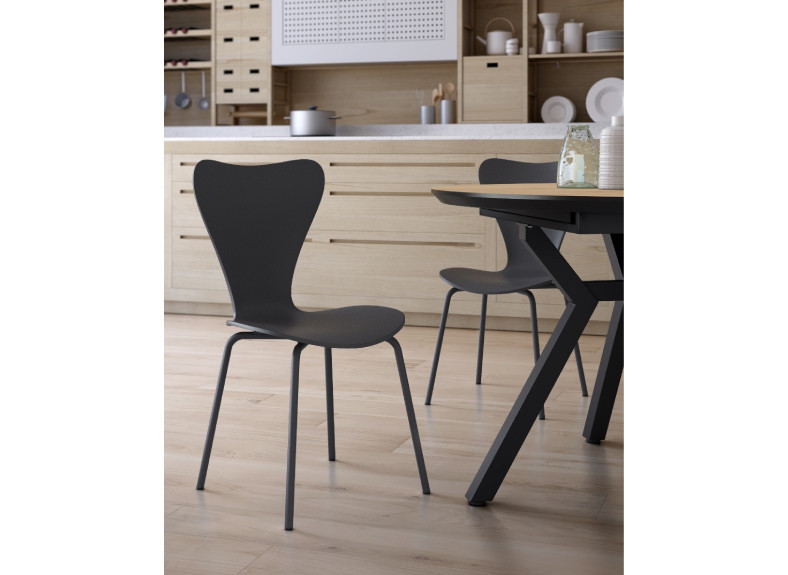 Silla para comedor o cocina de polipropileno y patas metálicas barata en Valencia