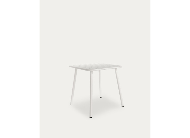 Mesa moderna metálica en color blanco. Dos medidas disponibles en Intermobel, tu tienda de muebles en Valencia