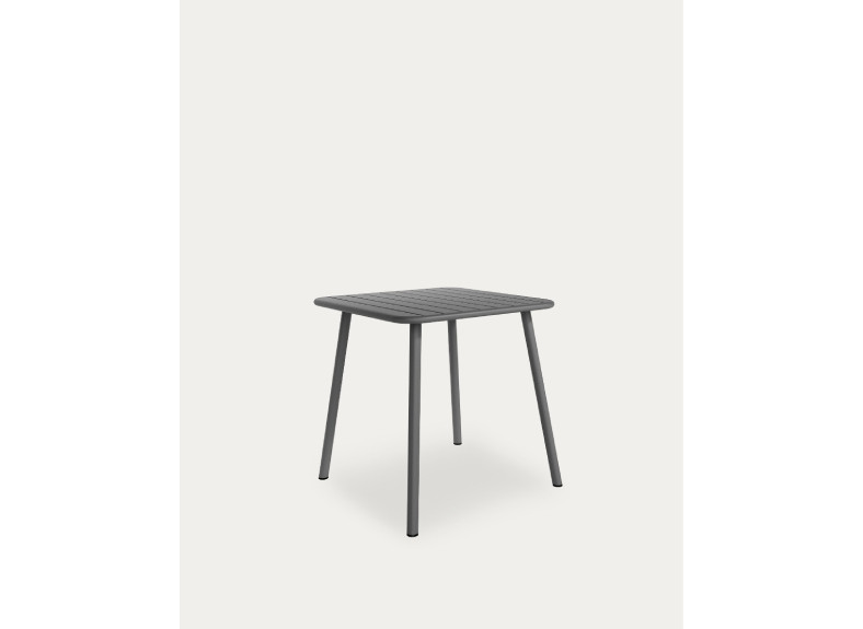 Mesa moderna metálica en color grafito. Dos medidas disponibles en Intermobel, tu tienda de muebles en Valencia