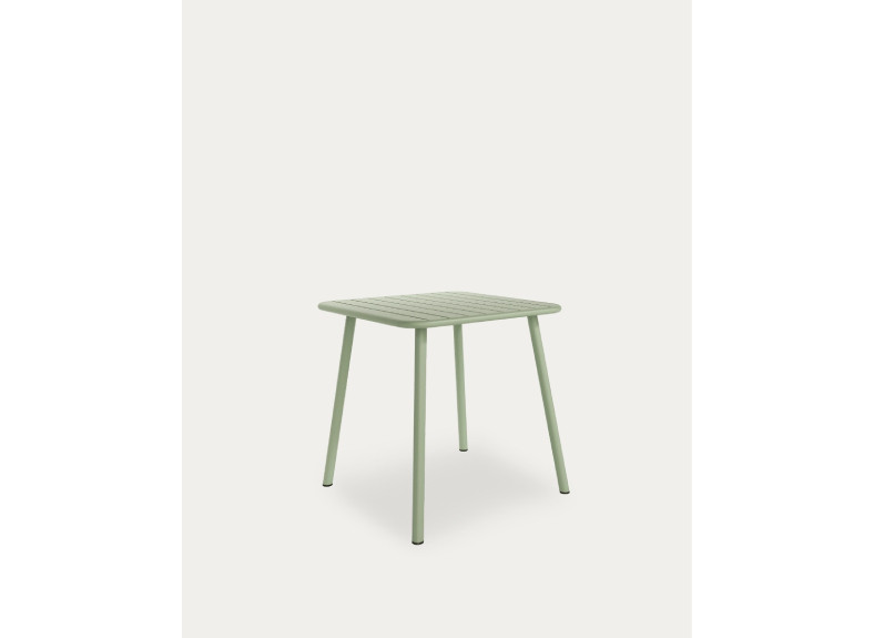 Mesa moderna metálica en color verde. Dos medidas disponibles en Intermobel, tu tienda de muebles en Valencia