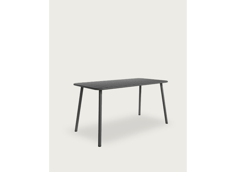 Mesa moderna metálica en color grafito. Dos medidas disponibles en Intermobel, tu tienda de muebles en Valencia
