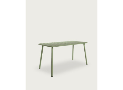 Mesa moderna metálica en color verde. Dos medidas disponibles en Intermobel, tu tienda de muebles en Valencia