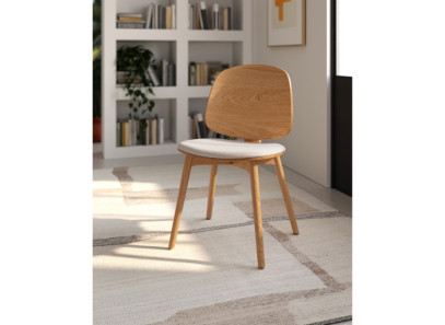 Silla nórdica semitapizada de roble barata en Valencia