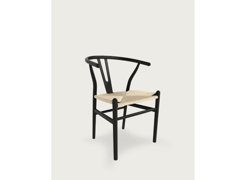 Silla artesanal rústica en negro ideal para cualquier espacio. Solo en Muebles Intermobel, tu tienda de muebles en Valencia