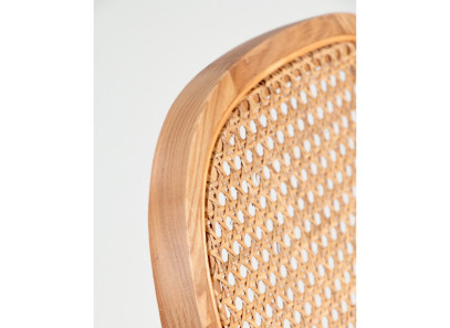 Silla de madera semitapizada con ratán en Muebles Intermobel, Valencia