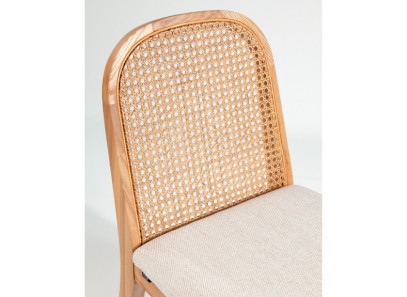 Silla de madera semitapizada con ratán en Muebles Intermobel, Valencia