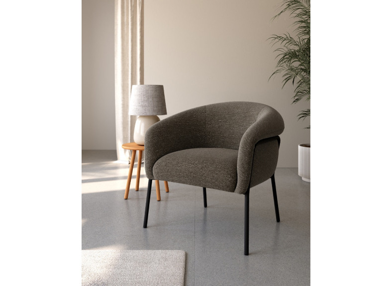 Butaca tapizada con patas metálicas moderna barata en Valencia, Intermobel