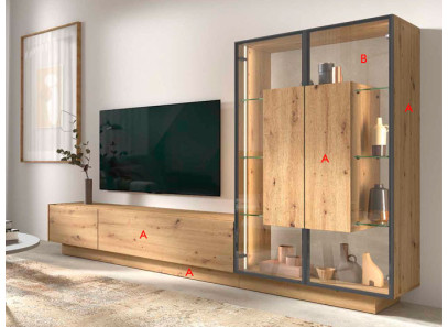 Mueble de TV y vitrina para salón